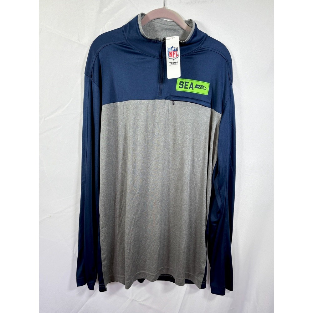 NFL Team Apparel light sweatshirt Size XL Seattle Sea Hawks 1/4 zip new‎